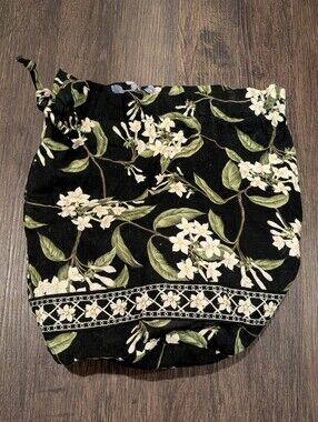 Vera Bradley Black Floral Drawstring Bag
